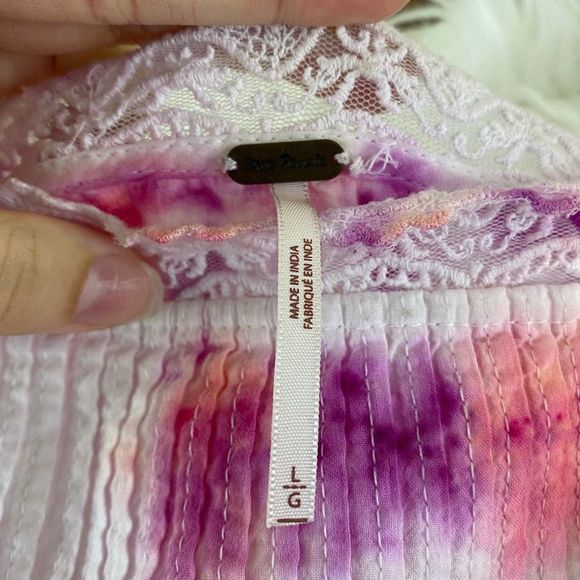 Free People | Tie Dye Eyelet Maxi Dress Large - Picture 4 of 6